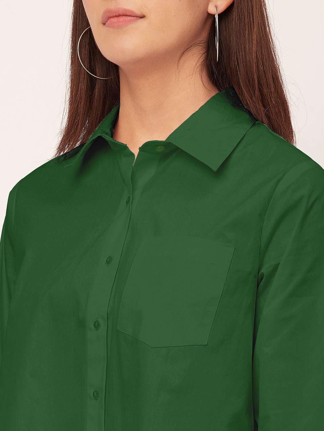 green solid shirt dress - 20473249 -  Standard Image - 5