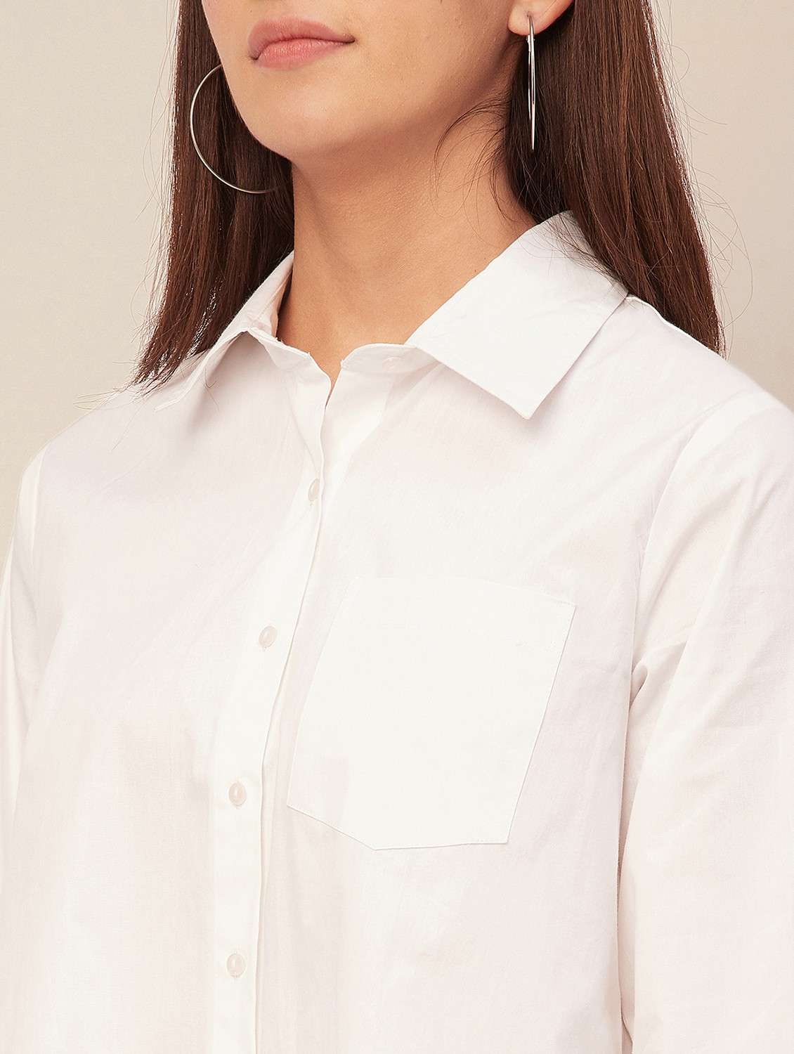 white solid shirt dress - 20473254 -  Standard Image - 5