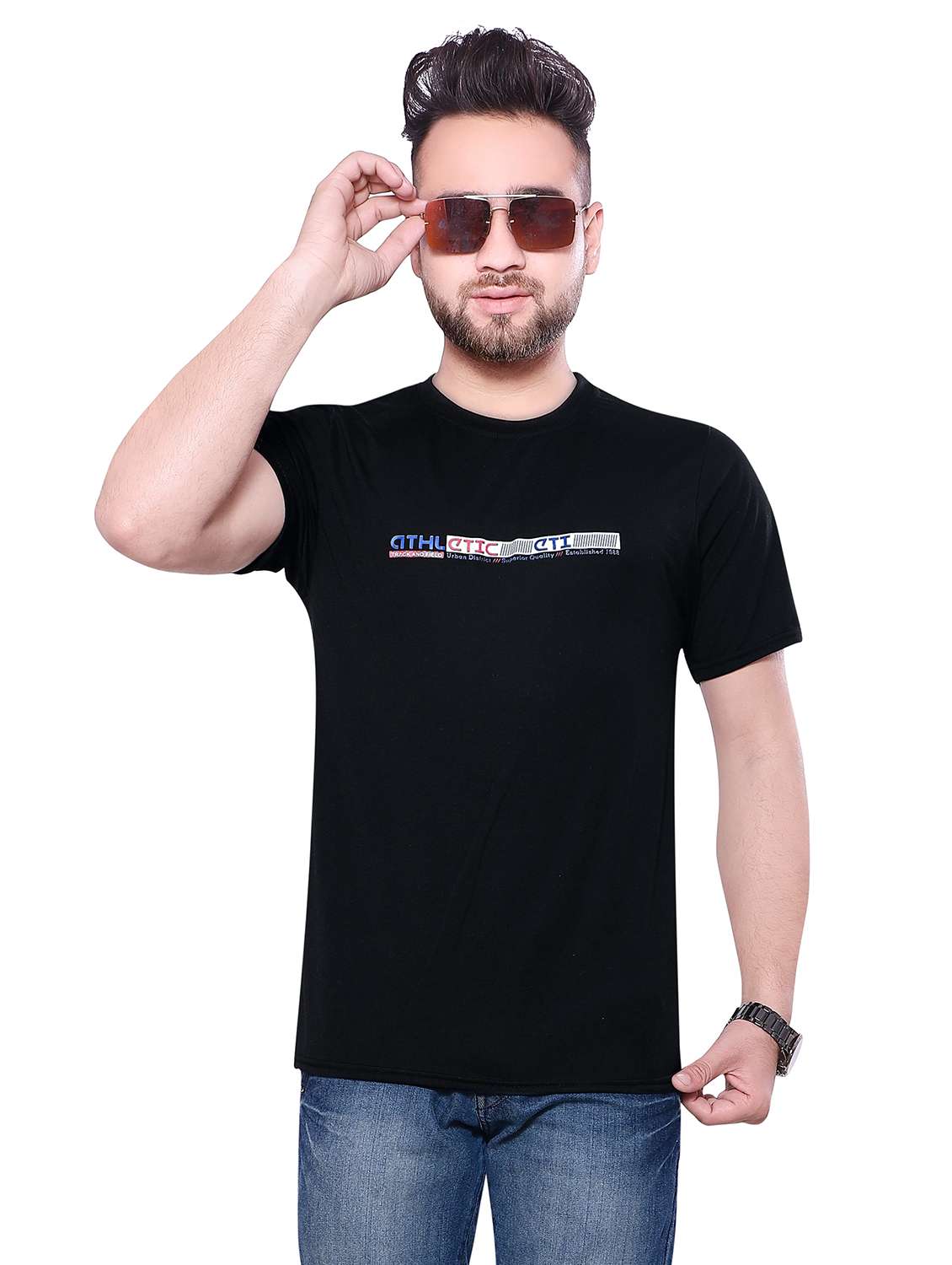 men black cotton regular t-shirt