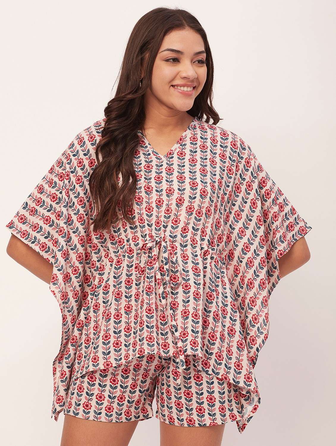 pink floral shorts nightwear set - 20475928 -  Zoom Image - 0