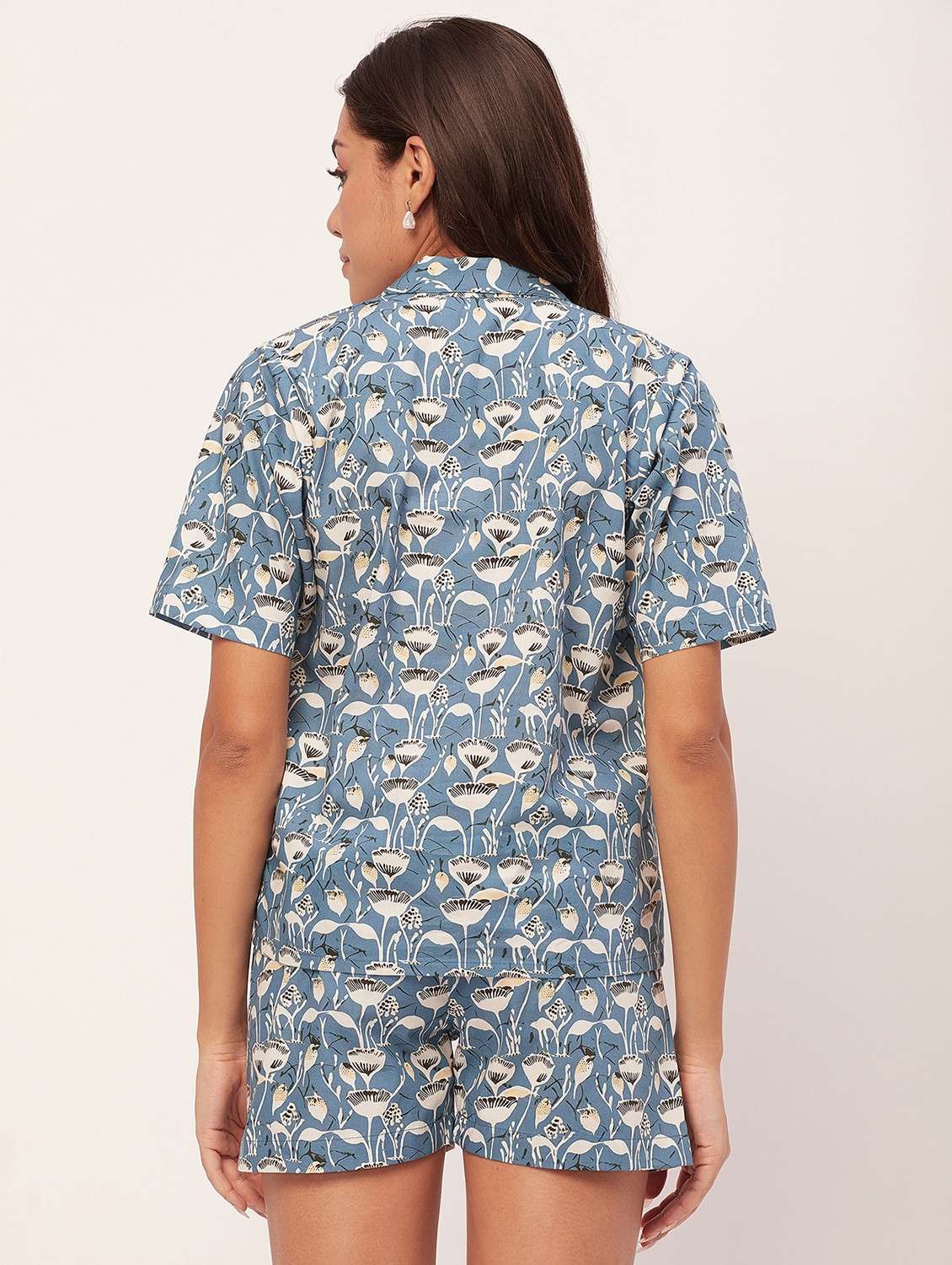 purist blue printed shorts nightwear set - 20475935 -  Standard Image - 3