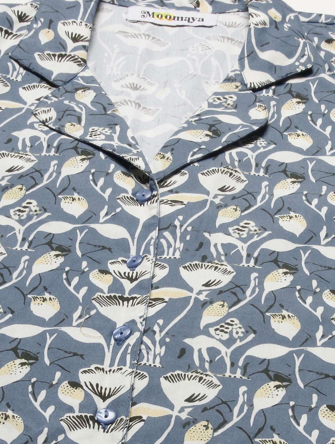 purist blue printed shorts nightwear set - 20475935 -  Standard Image - 5