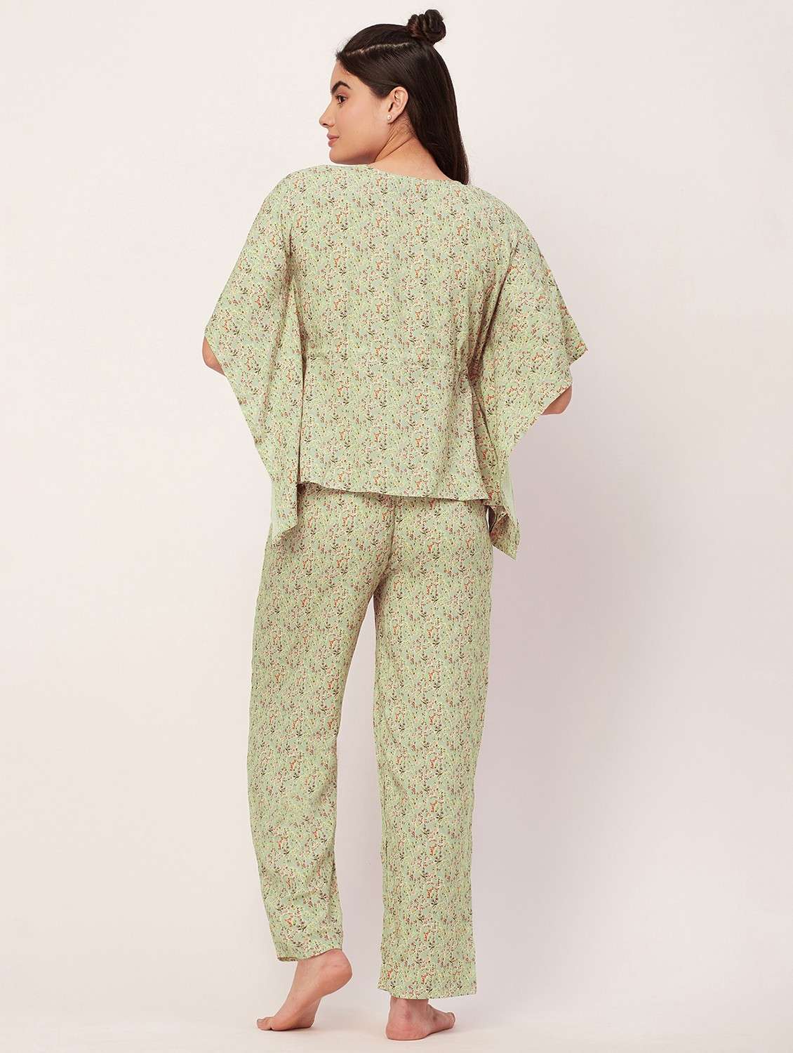 neo mint floral print pyjama nightwear set - 20475939 - Standard Image - 3