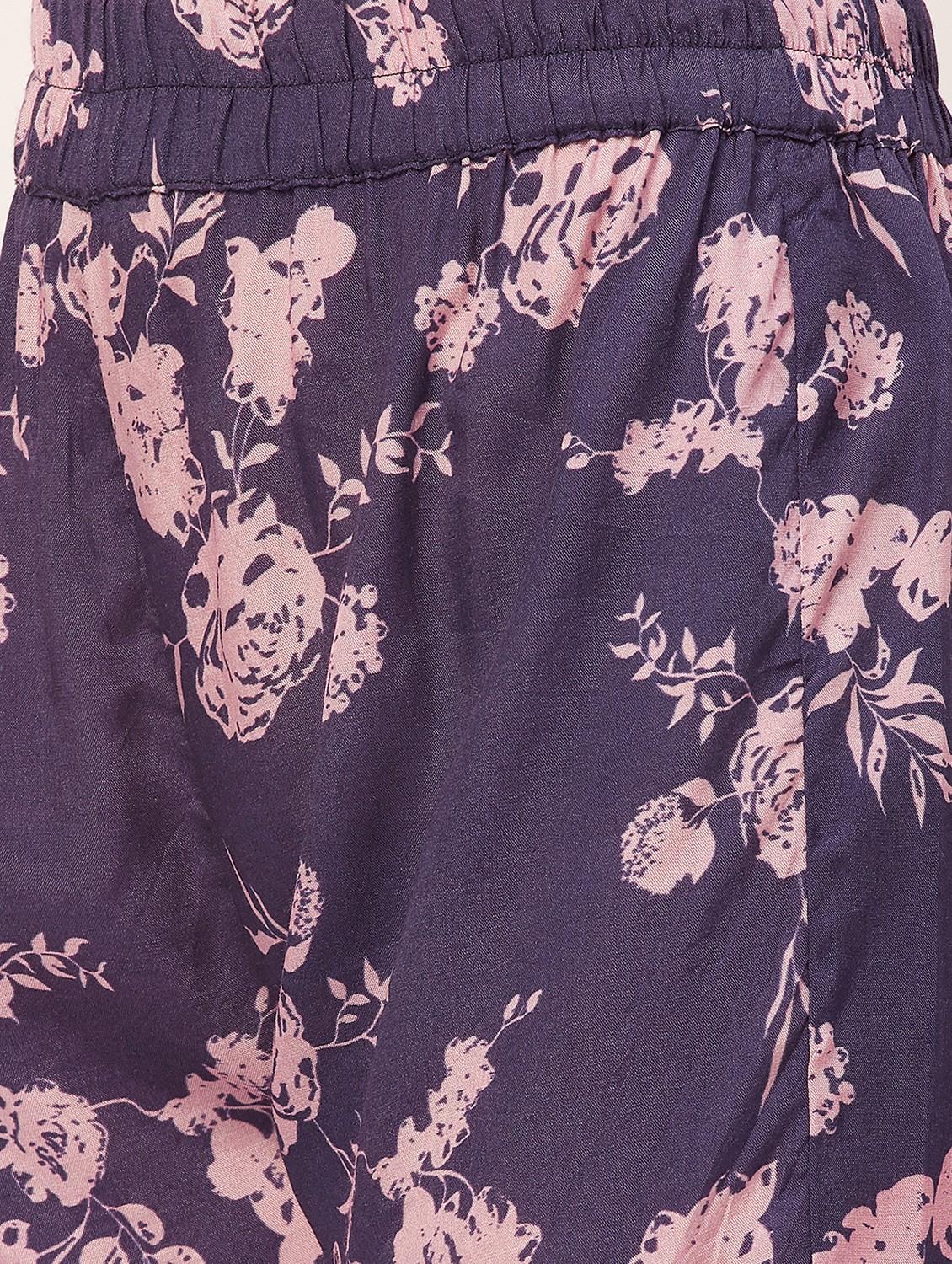 purple floral shorts nightwear set - 20475955 - Standard Image - 5