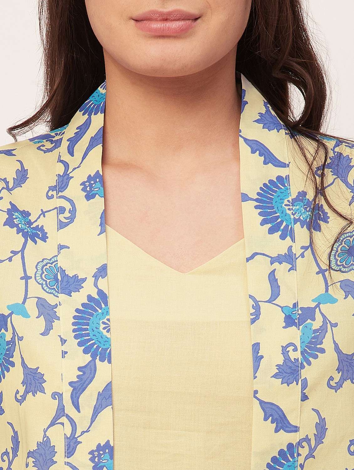 lemon sherbet floral print sleepshirt with shrug - 20476008 -  Standard Image - 5