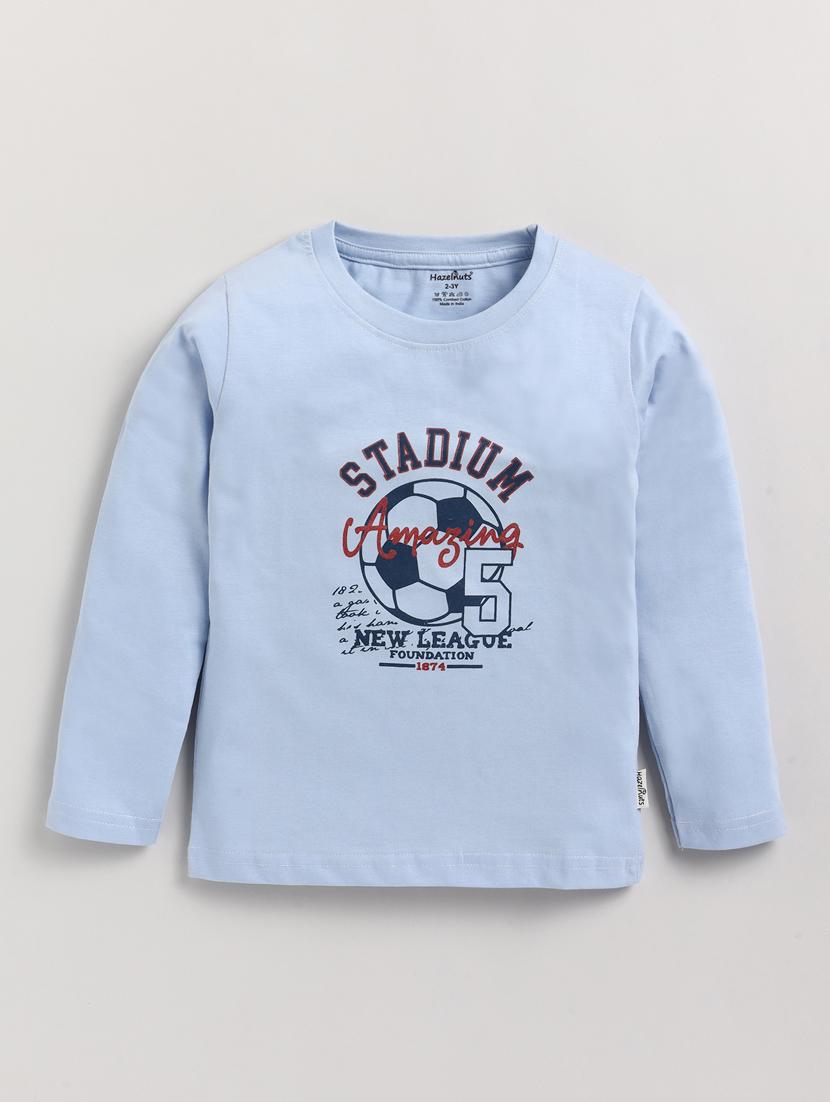 boys round neck typographic printed t-shirt - 20476132 -  Zoom Image - 0