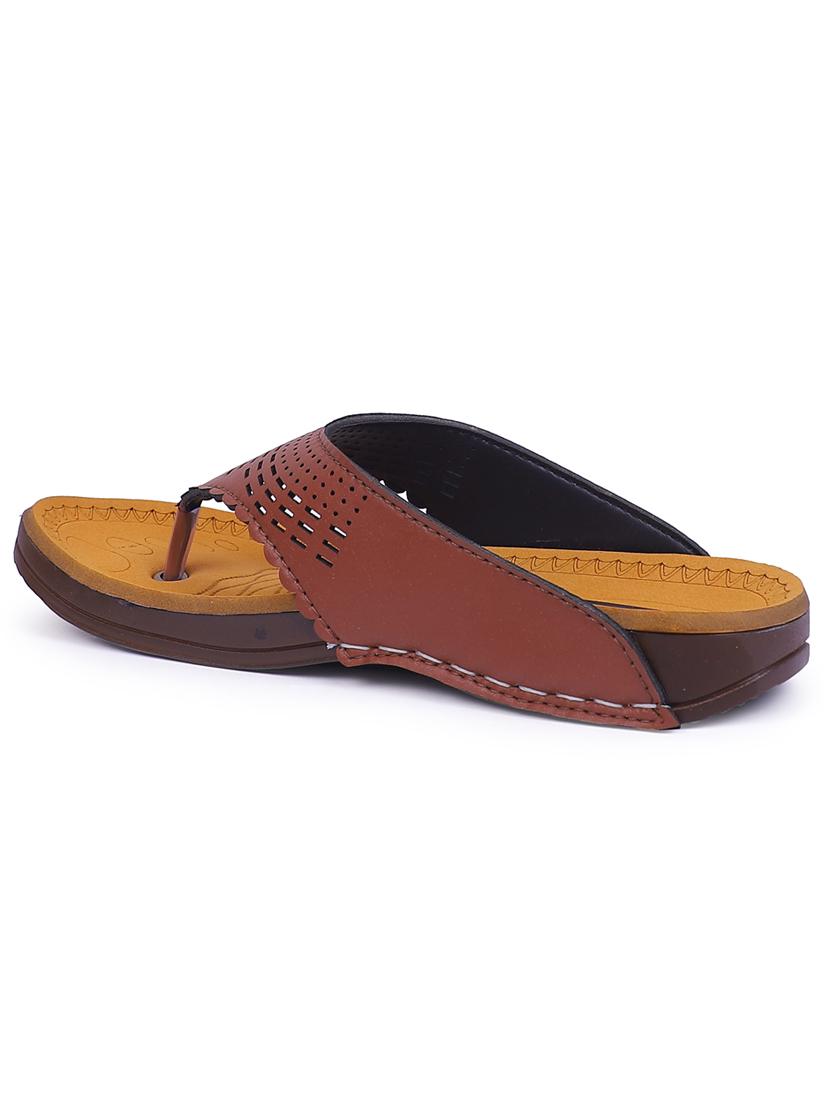 women brown cut work flats - 20476187 - Standard Image - 3