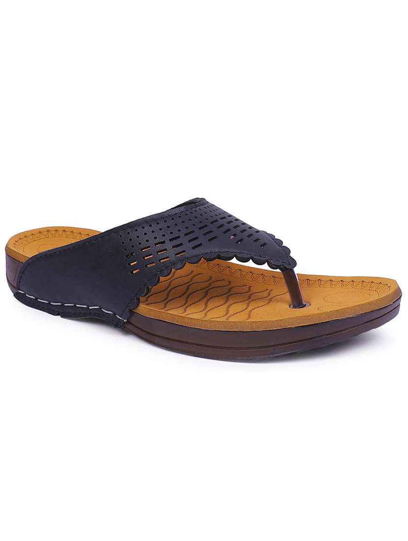 women black cut work flats - 20476188 - Zoom Image - 0