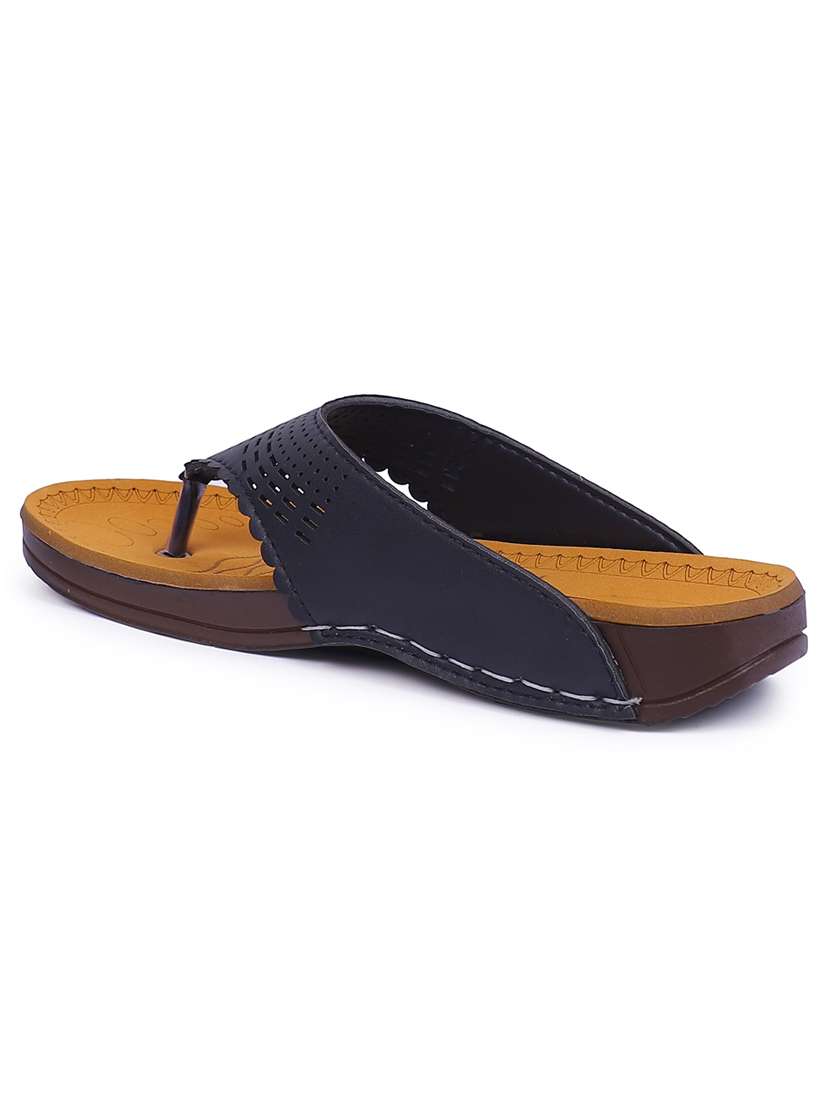 women black cut work flats - 20476188 - Standard Image - 3