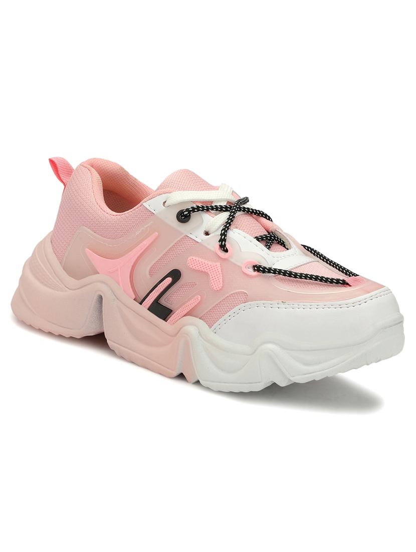 women color block pink lace-up sneaker - 20476380 - Zoom Image - 0