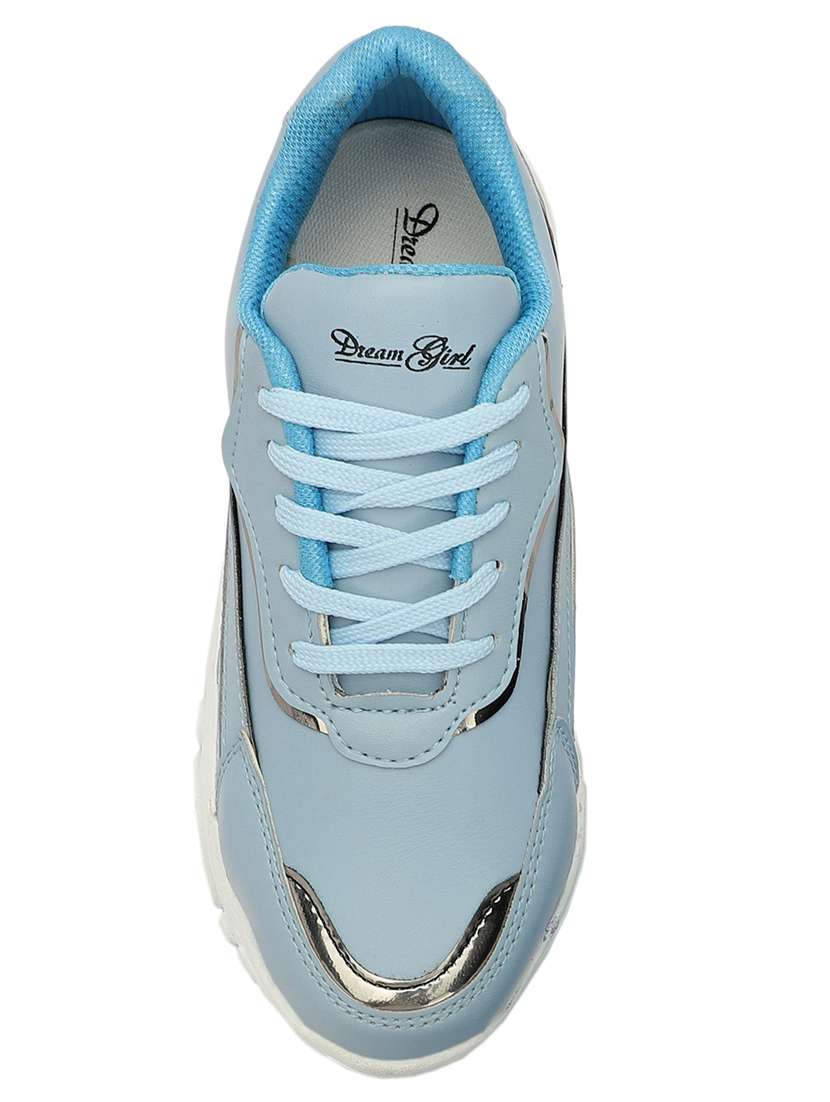 women solid purist blue lace-up sneaker - 20476383 -  Standard Image - 3