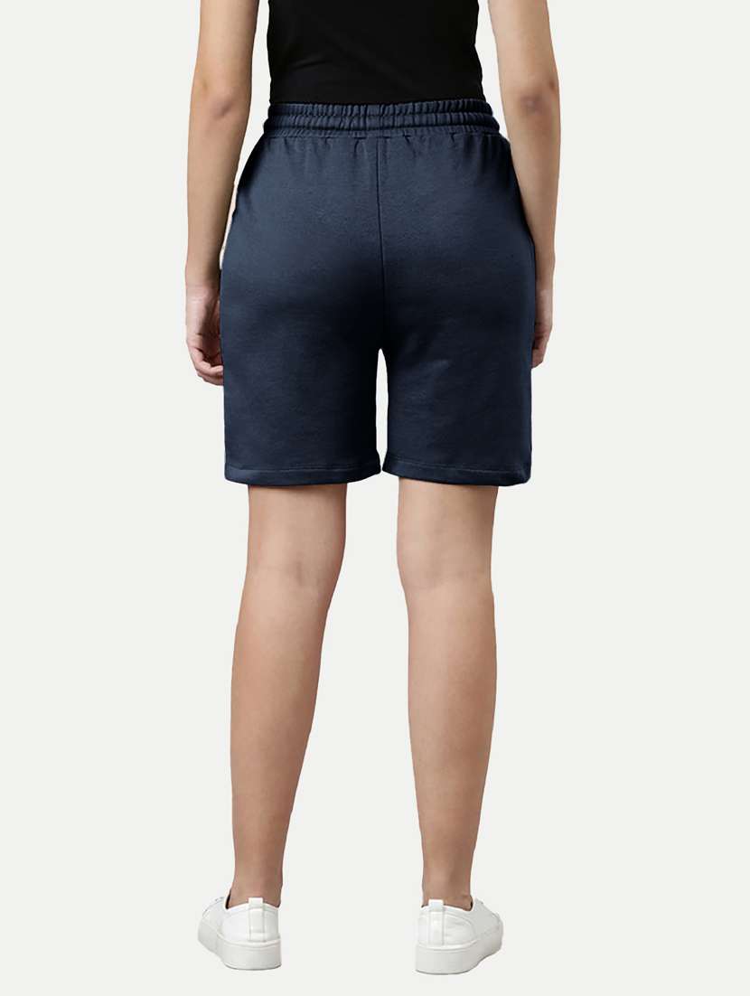 women dark blue cotton blend regular short - 20477838 -  Standard Image - 3