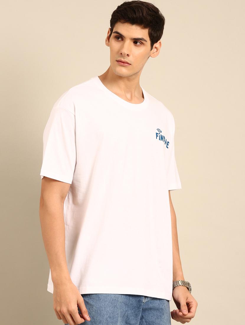 white crew neck back print t-shirt - 20477862 - Zoom Image - 0