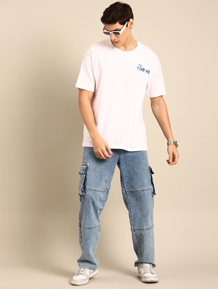 white crew neck back print t-shirt - 20477862 - Standard Image - 3