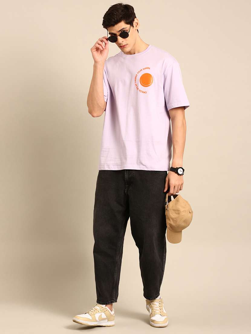 lavender crew neck back print t-shirt - 20477897 - Standard Image - 3
