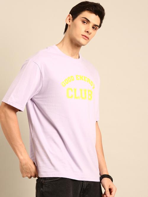 lavender crew neck chest print t-shirt - 20477901 - Standard Image - 0