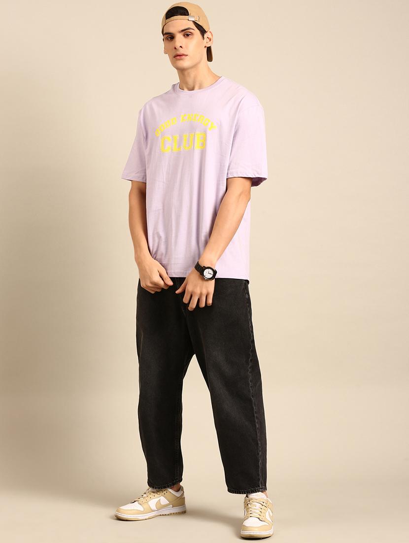 lavender crew neck chest print t-shirt - 20477901 - Standard Image - 3