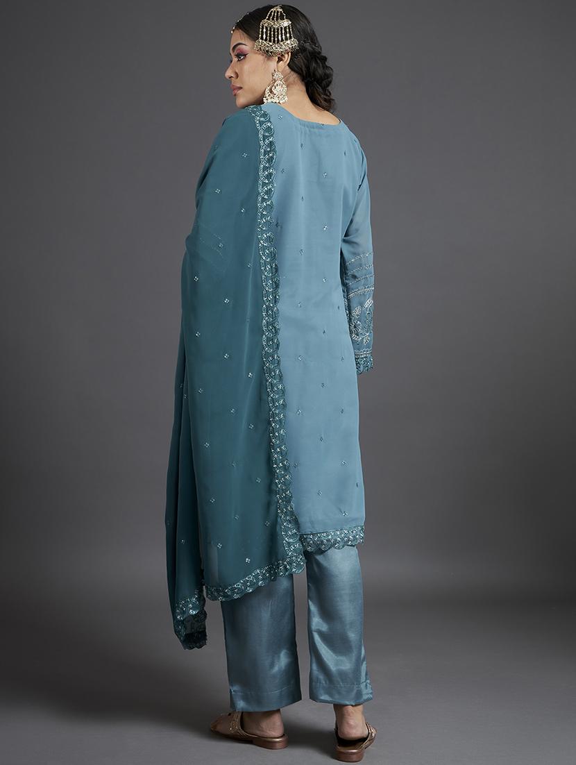 women embroidered unstitched suit set - 20478106 - Standard Image - 3