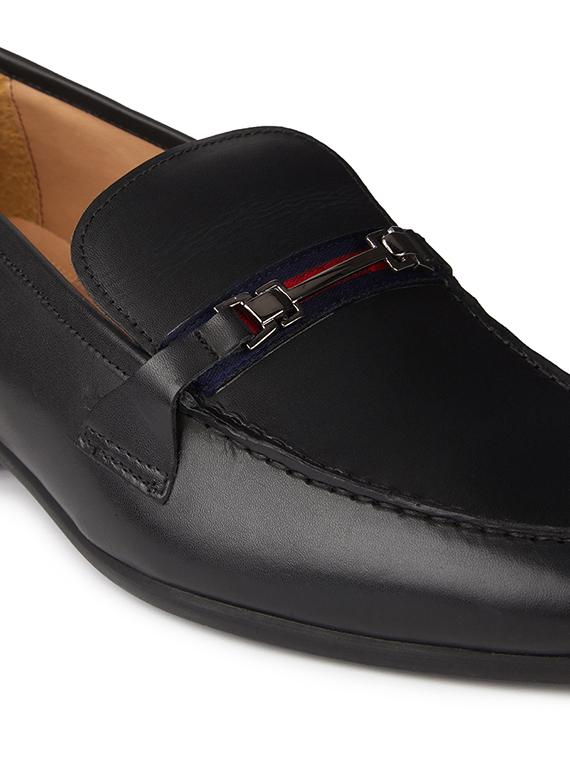 men solid black slip on moccasin - 20478170 - Standard Image - 5