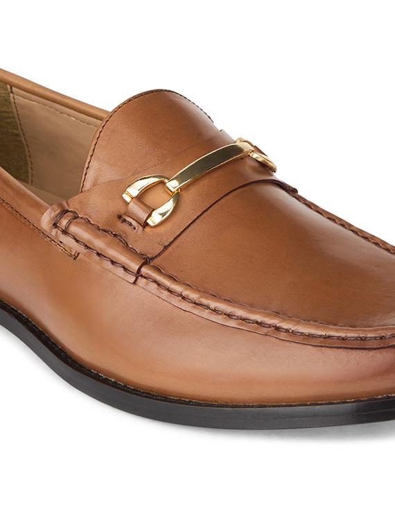 men solid brown slip on moccasin - 20478173 - Standard Image - 5