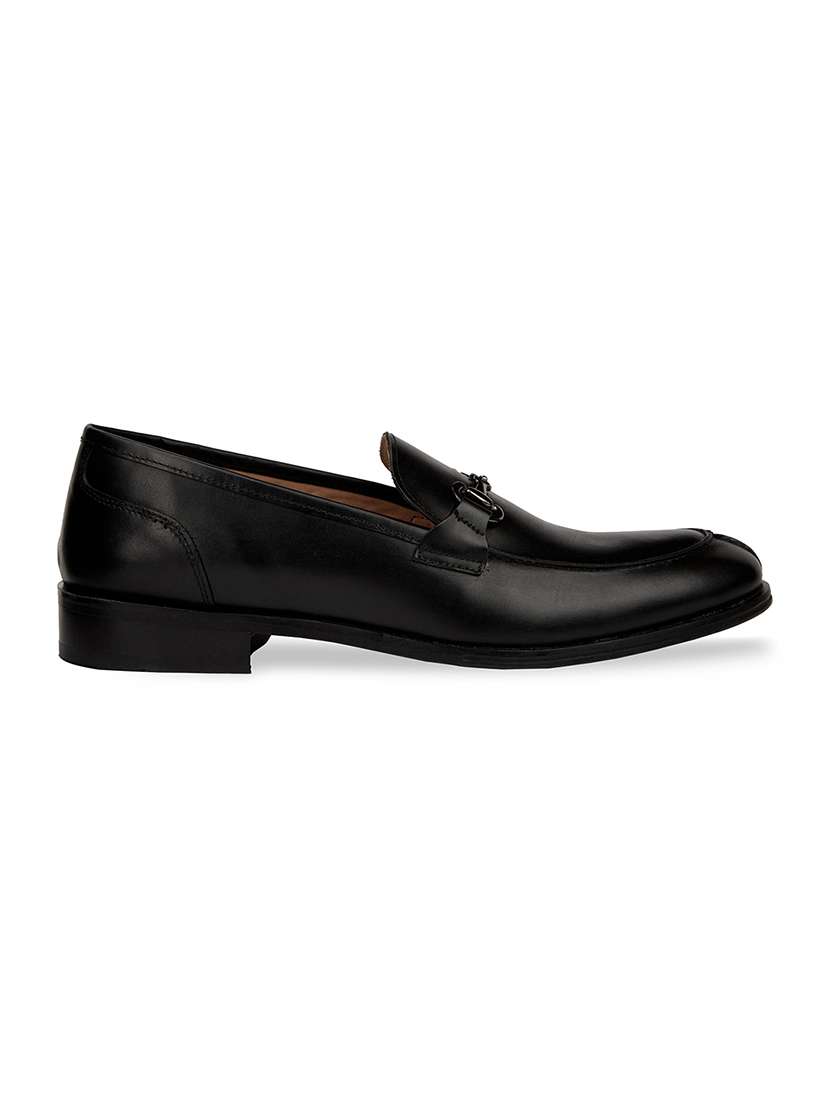 Men Solid Black Slip On Moccasin - 20478177 -  Standard Image - 3