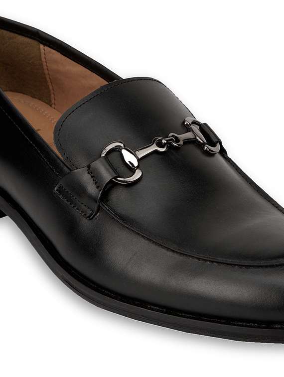 Men Solid Black Slip On Moccasin - 20478177 -  Standard Image - 5