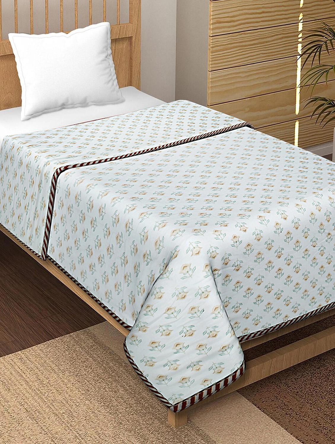 texstylers cotton reversible floral print 57 x 87 inches jaipuri single bed ac dohar - 20478360 -  Zoom Image - 0