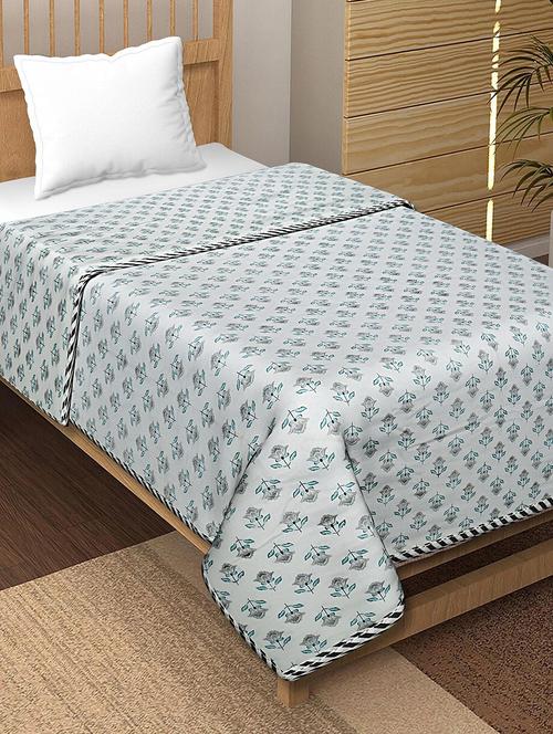 texstylers cotton reversible floral print 57 x 87 inches jaipuri single bed ac dohar - 20478361 -  Standard Image - 0