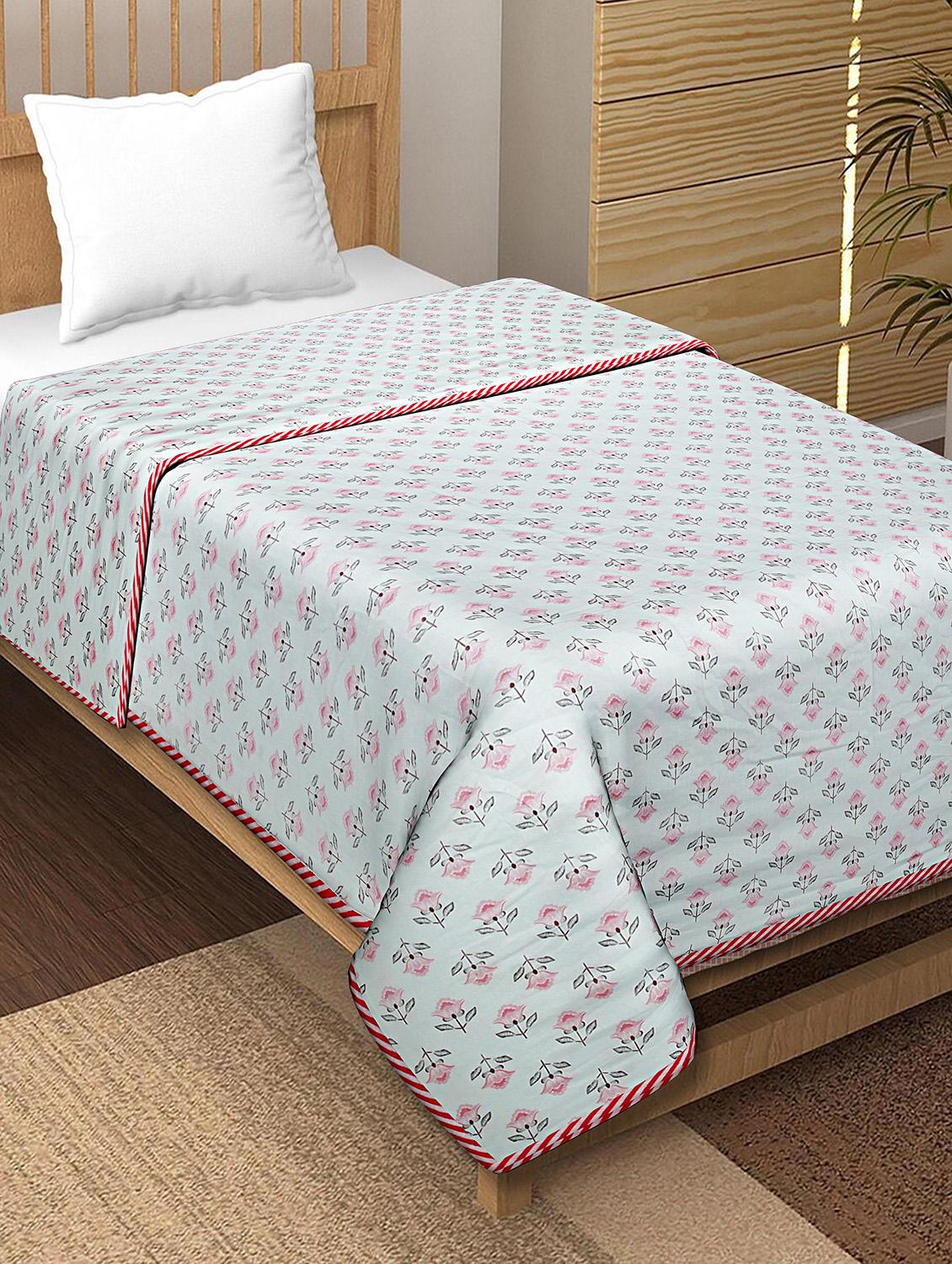 texstylers cotton reversible floral print 57 x 87 inches jaipuri single bed ac dohar - 20478362 - Zoom Image - 0
