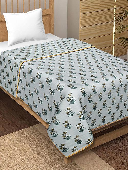 texstylers cotton reversible floral print 57 x 87 inches jaipuri single bed ac dohar - 20478363 - Standard Image - 0