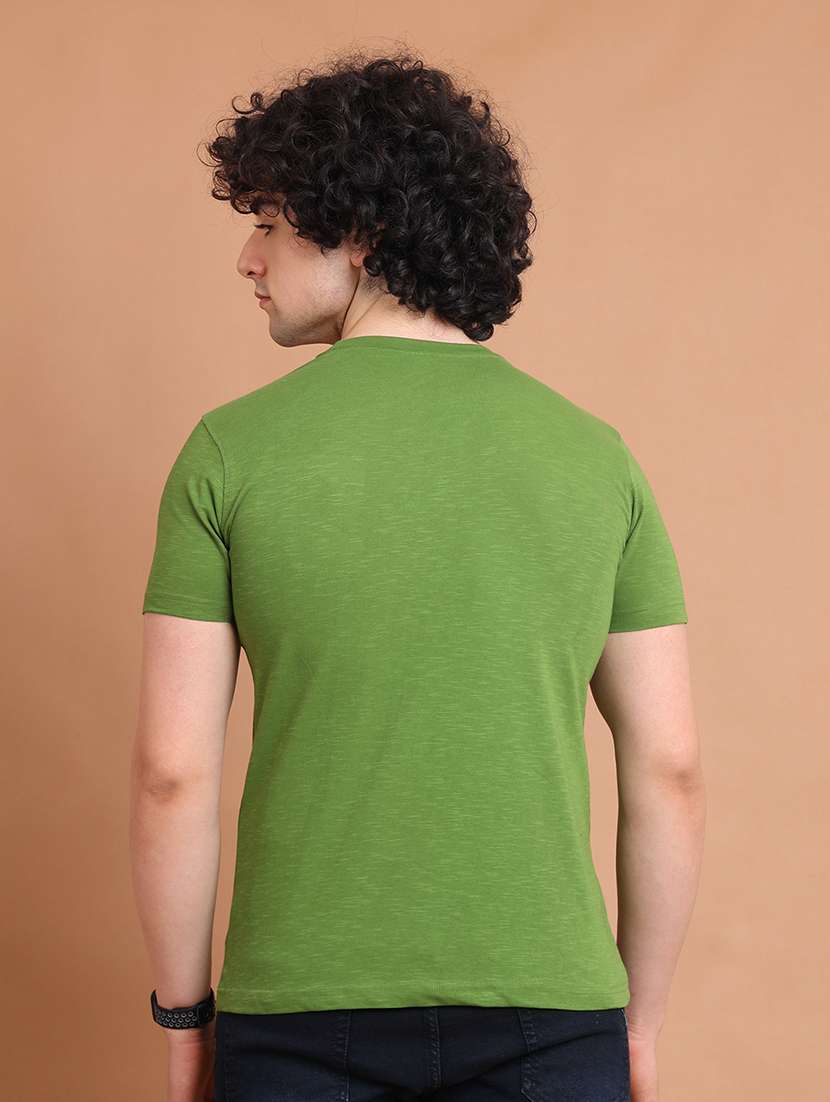 men round neck solid regular t-shirt - 20478530 - Standard Image - 3