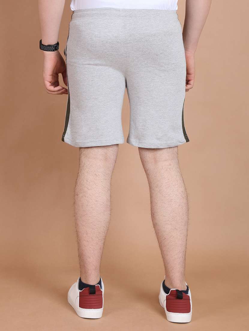 men side striped grey melange cotton shorts - 20478540 -  Standard Image - 3