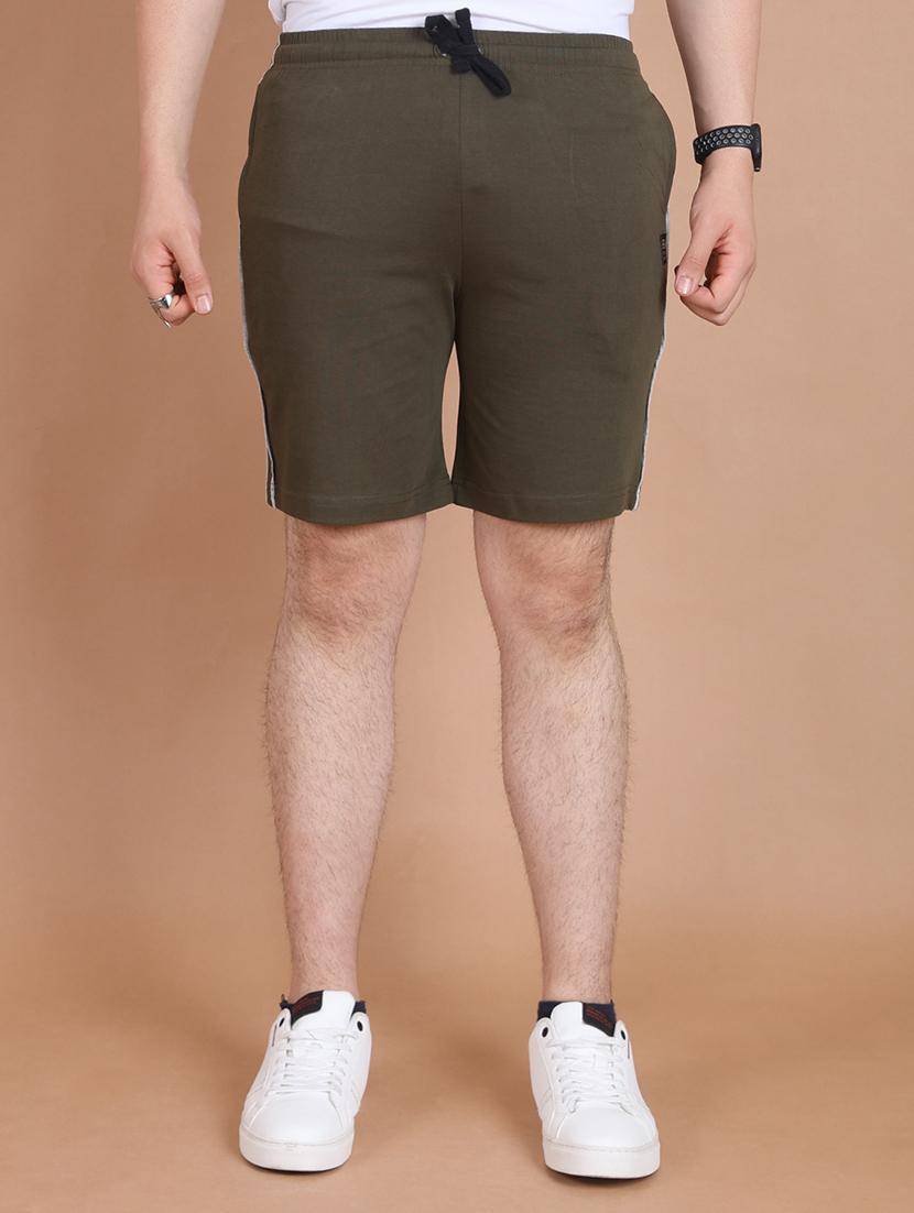 men side striped olive green cotton short - 20478544 -  Zoom Image - 0