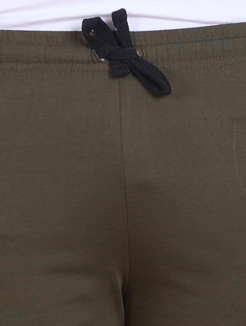men side striped olive green cotton short - 20478544 - Standard Image - 5