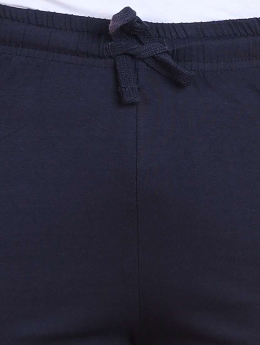 men side striped navy blue cotton shorts - 20478546 - Standard Image - 5