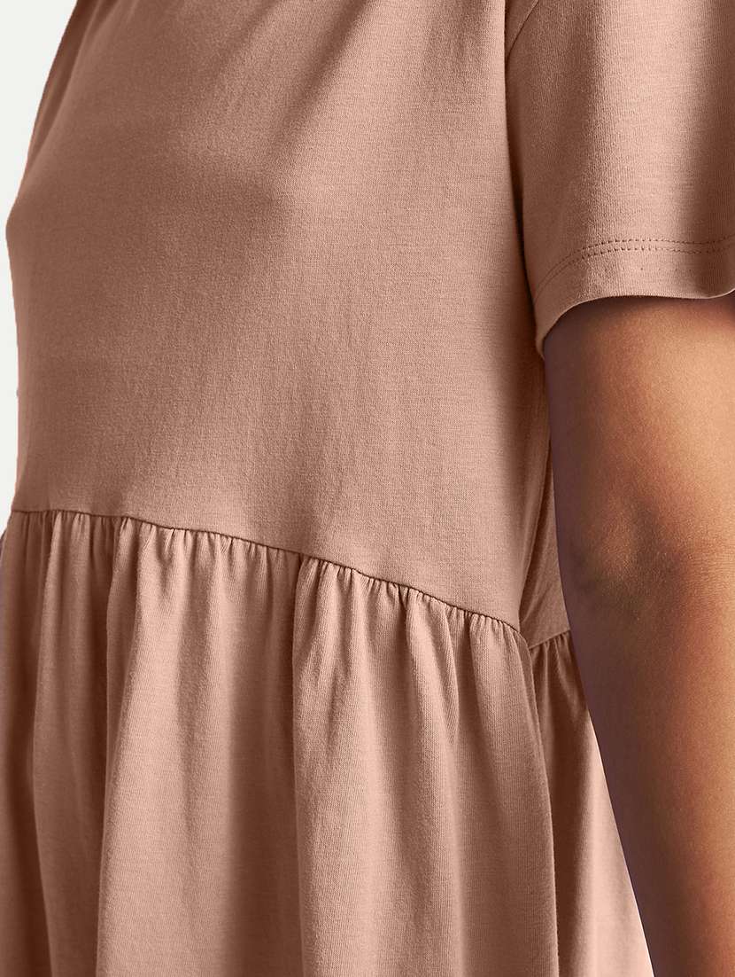 girls solid short sleeves cotton frock - 20478575 -  Standard Image - 3