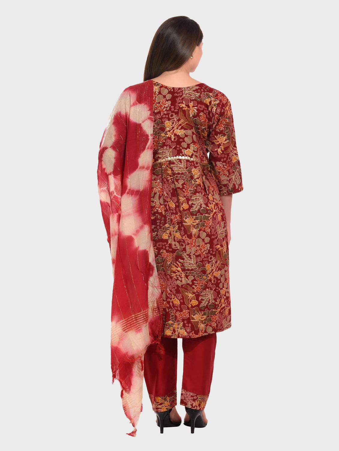 women red kurta pant set with dupatta - 20478829 - Standard Image - 3