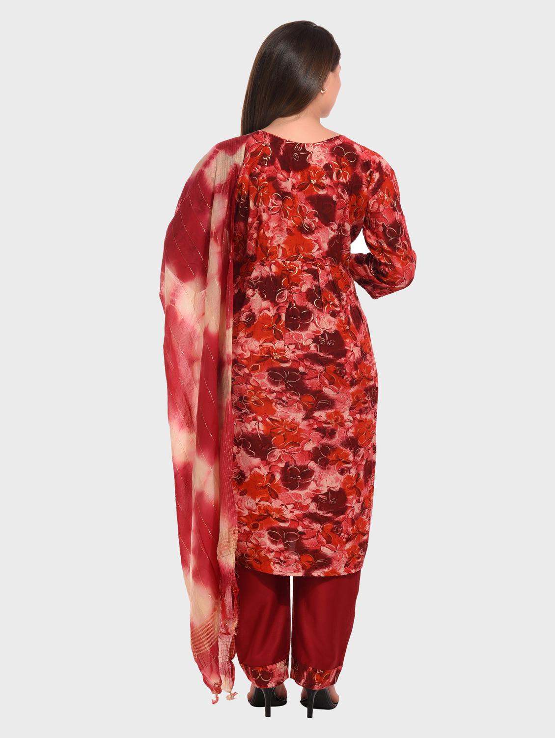 women red kurta salwar set with dupatta - 20478834 - Standard Image - 3