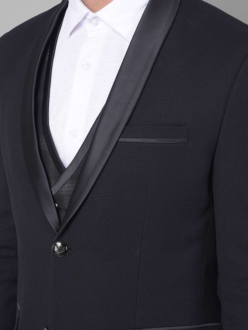 Men Black Polyester Blend Tuxedos Suit - 20478877 -  Standard Image - 5