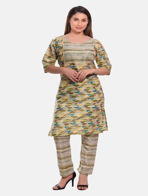 women multi color round neck kurta pant set - 20478887 - Standard Image - 0