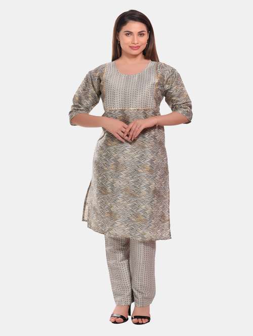 women multi color round neck kurta pant set - 20478889 -  Standard Image - 0