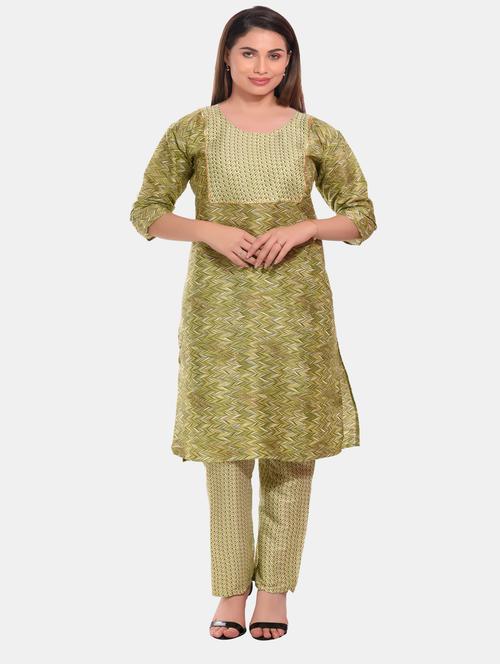 women round neck kurta pant set - 20478890 - Standard Image - 0