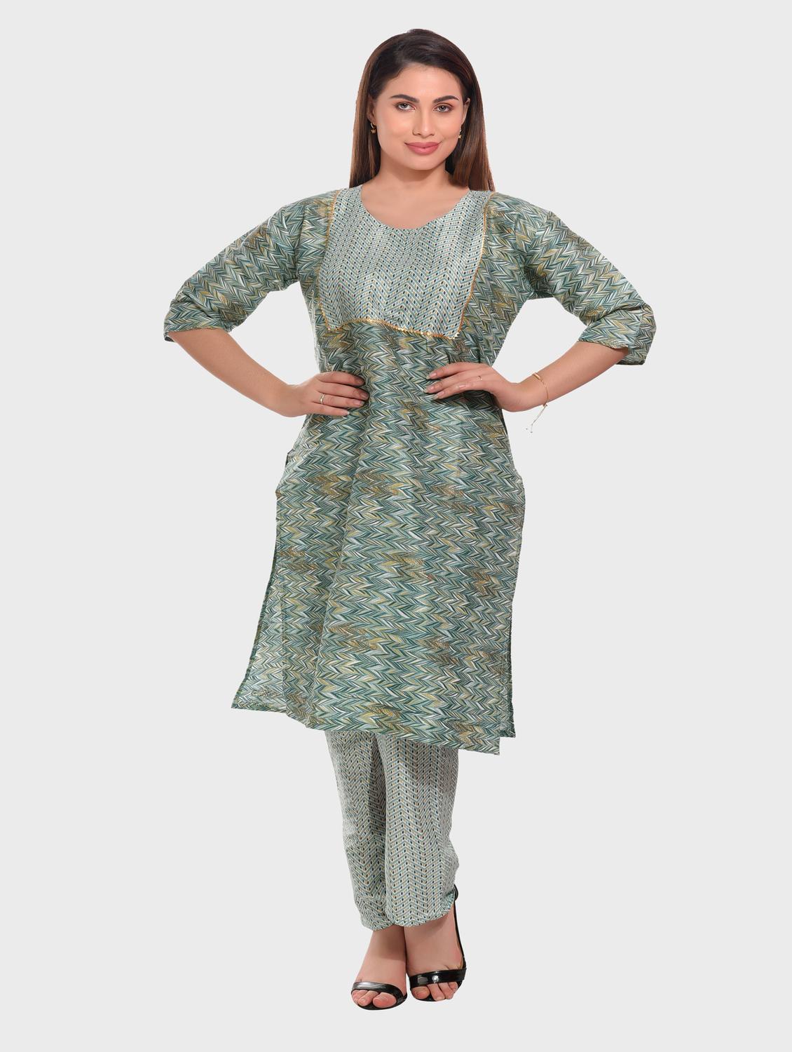 women multi color round neck kurta pant set - 20478891 - Standard Image - 3