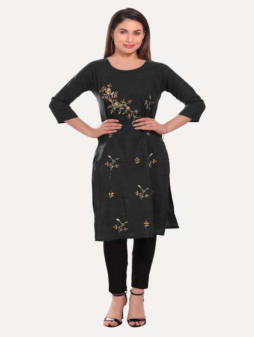 women embroidered straight kurta - 20479161 -  Standard Image - 0