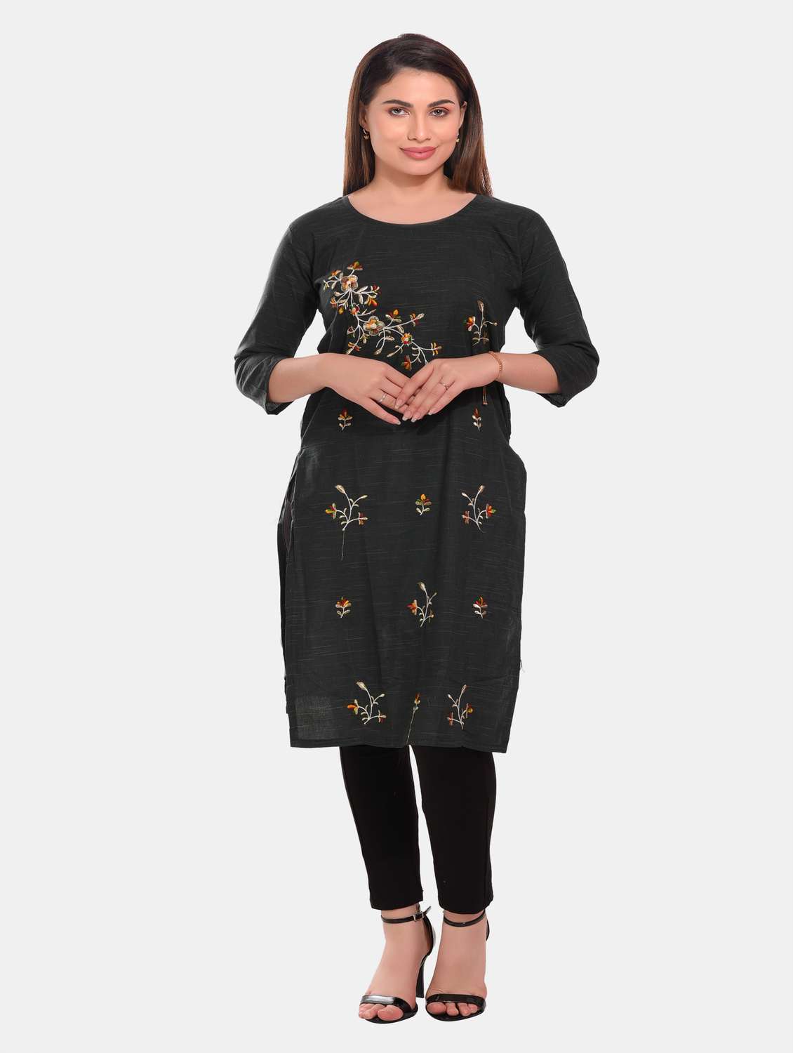 women embroidered straight kurta - 20479161 -  Standard Image - 3