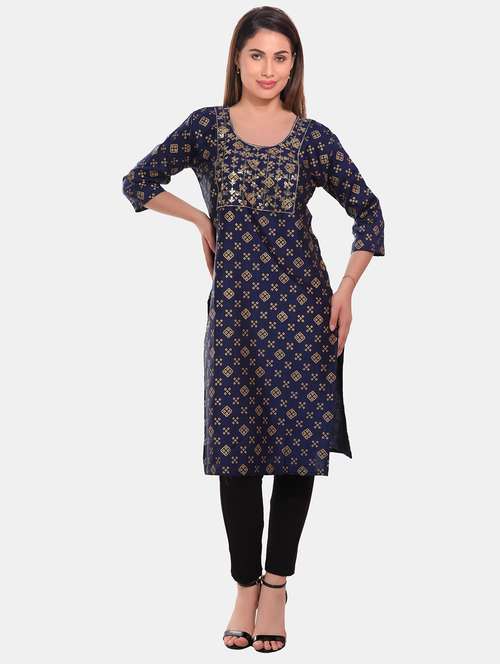 women bandhani printed straight kurta - 20479169 - Standard Image - 0