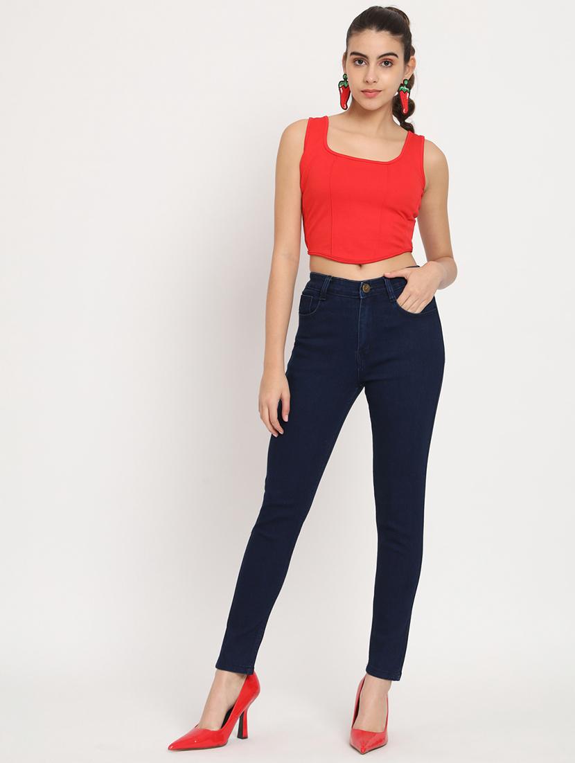 women's plain slim fit jeans - 20483872 - Standard Image - 3
