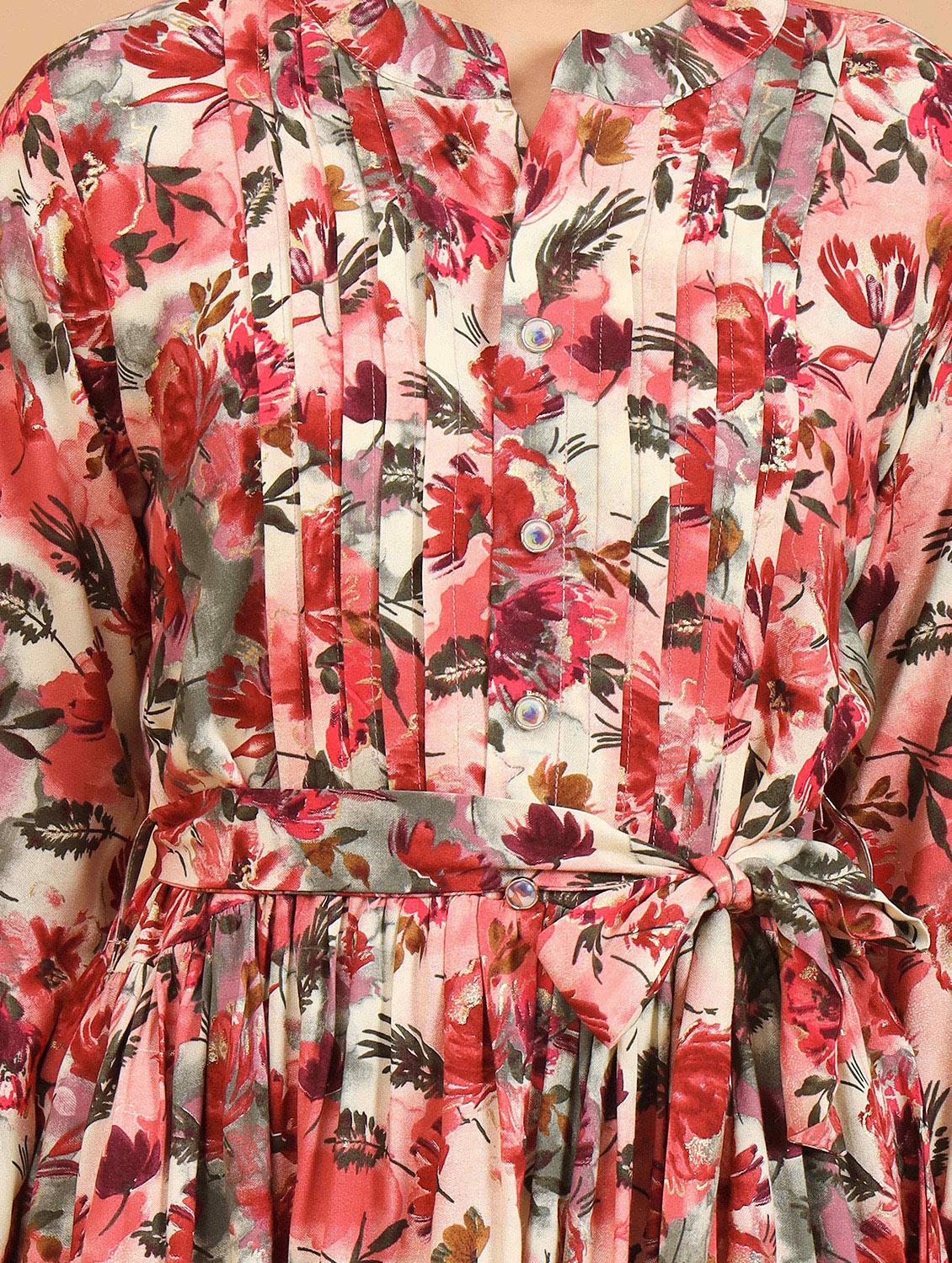 multi color floral fit & flare dress - 20484354 - Standard Image - 3