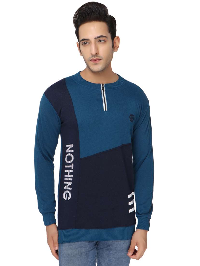 men color block long sleeve regular fit sweatshirt