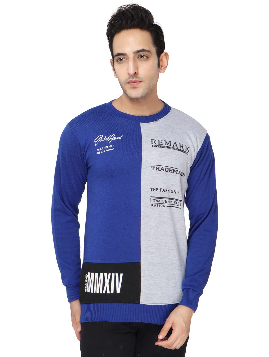 mens color block sweatshirt
